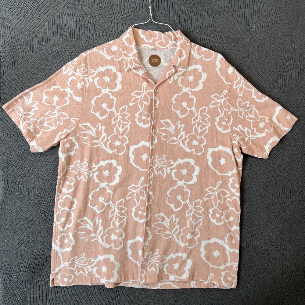 Common People XL Pink Hawaiian Shirt Floral